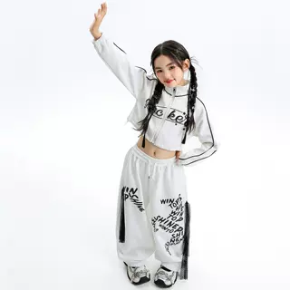 少儿爵士舞演出服儿童jazz长袖女孩酷帅街舞套装女童爵士舞服装秋
