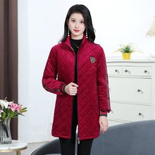 中长款金丝绒棉服冬季女装棉袄加厚加绒夹棉保暖罩衣加肥加大外套
