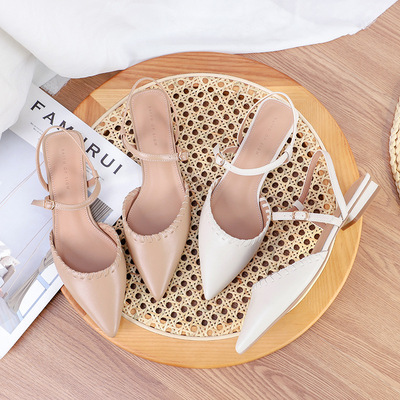 Fu. Flat heeled sandals With crude 2021 Microfiber weave After empty Foot ring Bandage Buckle Spring