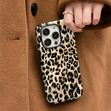 欧美爆款仿动物皮毛二合一手机壳适用iPhone17新款菲林苹果16豹纹