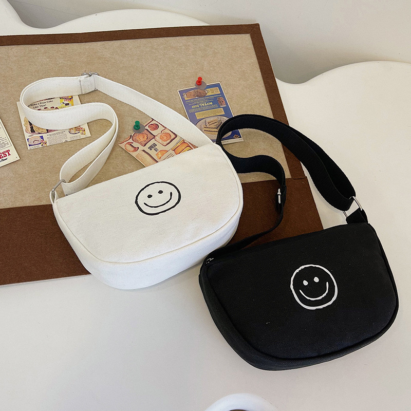 Bolsas para niños coreanos, nuevas bolsas de hombro para niños y niñas, caras sonrientes lindas, letras impresas, bolsas de mochila para niños
