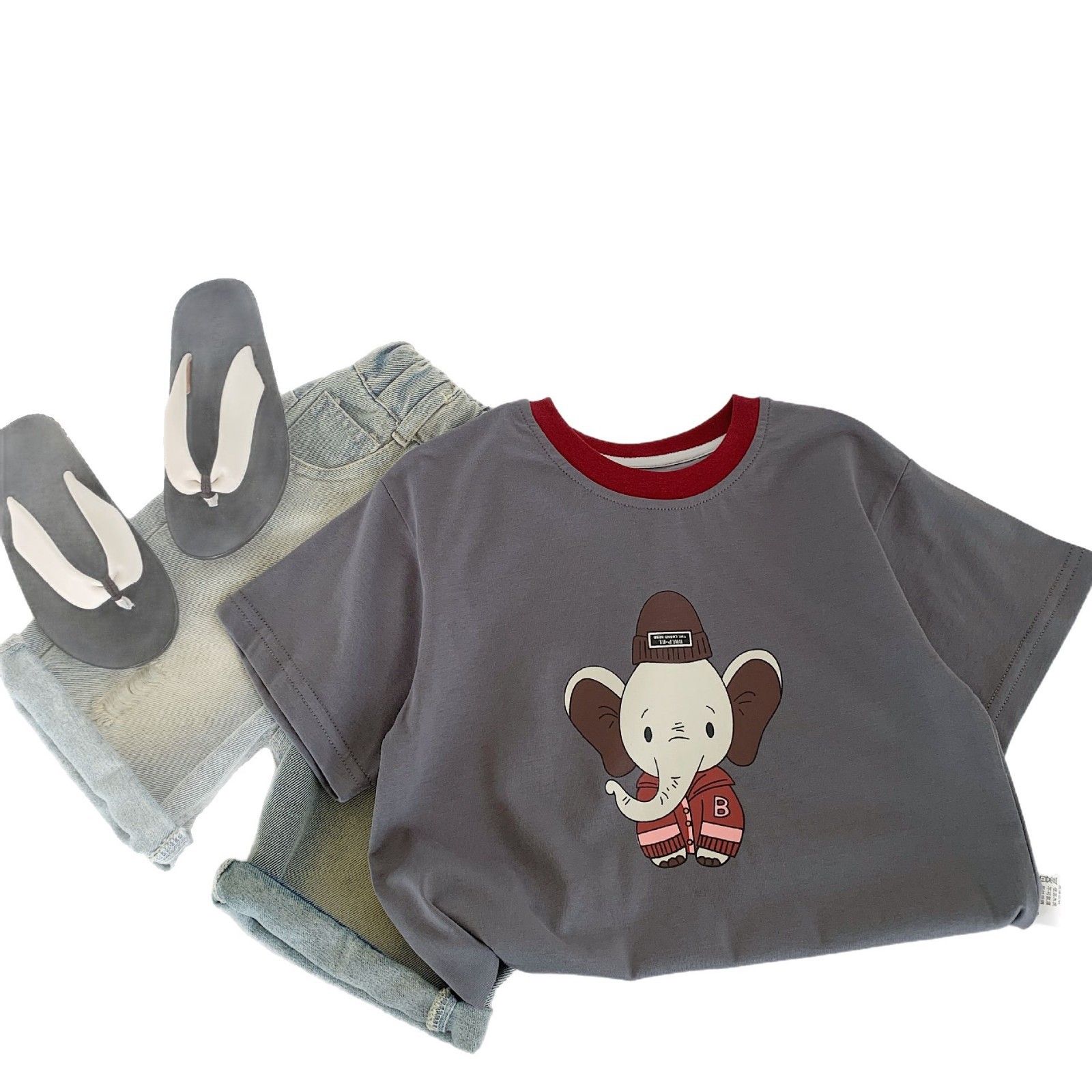 [Precio diario 14.99 RMB] Maibao niños camiseta de mangas cortas de verano 2025 camiseta impresa para bebés de hombres y mujeres