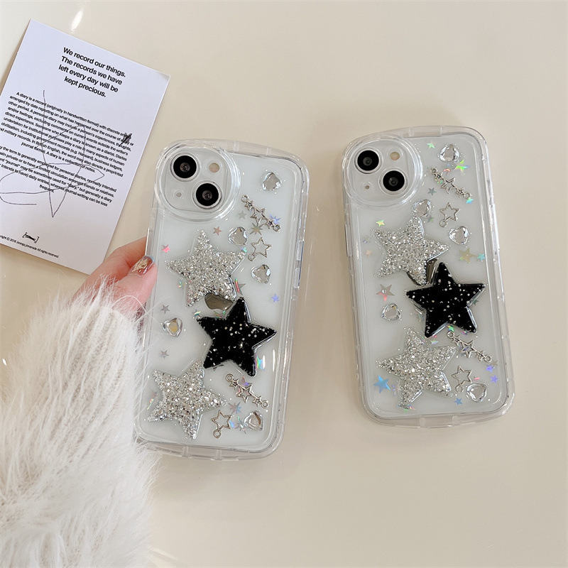 50g Weight iPhone Applicable Brands Tpu Material Pentagram, Heart Shape Pattern Cute, Sweet Style Cute Sweet Pentagram Heart Shape Tpu   Phone Cases 6