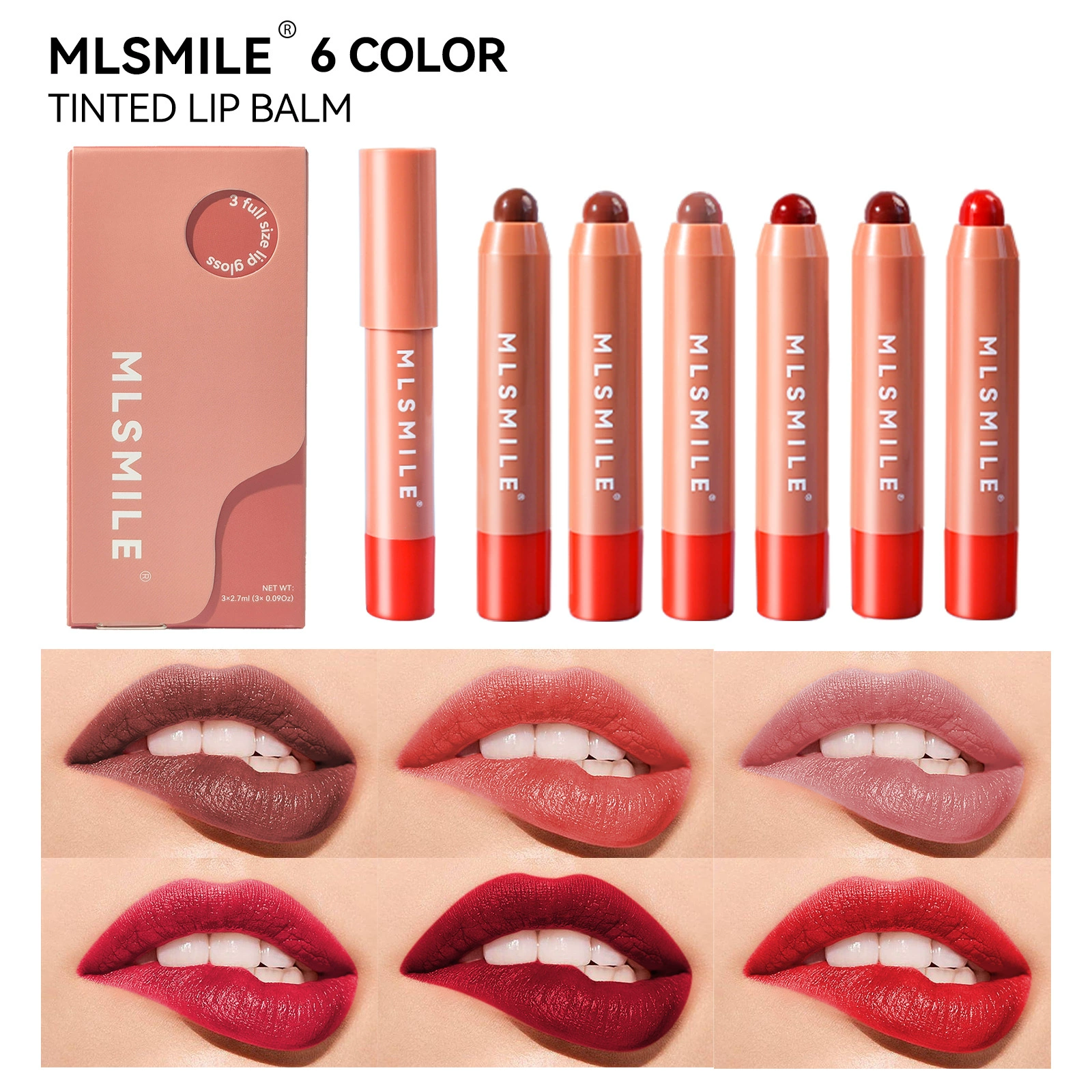 MLSMILE Увлажняющая помада, бальзам для губ, блеск для губ, набор, длительное действие