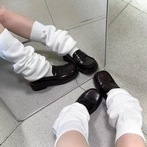 Flat foot socks JK medium tube long tube pile socks warm calf socks knitted leg sets elephant socks 3rd generation revision