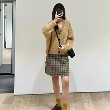 CS女装休闲版型V领马海毛混纺针织开衫2025秋新品毛衣1309729001