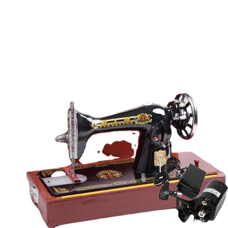Máquina de coser vieja marca Flyer casera máquina de coser eléctrica abeja gruesa escritorio automático pie carro X20