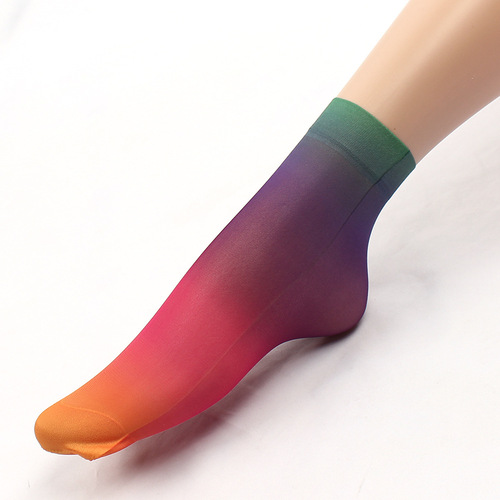 Summer cute sweet short stocking girl style multiple printed patterns wide mouth women's socks