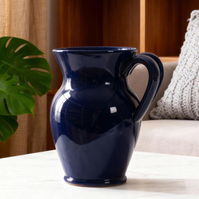 红土工厂陶瓷水壶个性双手柄大号牛奶壶凉水壶外贸跨境亚马逊