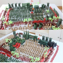 环保塑料二战小兵人军事模型9玩具套装12士兵战争沙盘打仗6岁礼物
