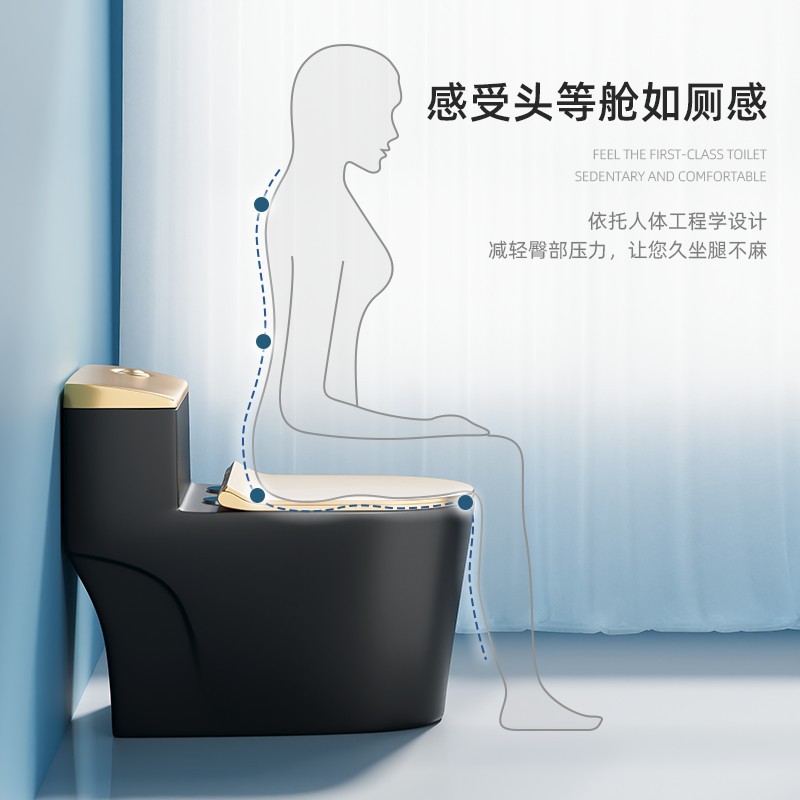 Personalizado creativo asiento de inodoro personalizado asiento de inodoro doméstico oro negro sifon tipo hipertorsión decoración del hotel doméstico