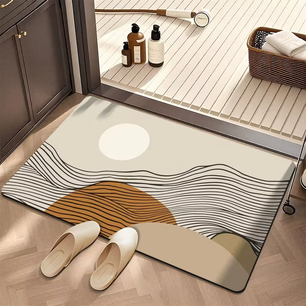 Высококачественные напольные коврики в китайском стиле, впитывающие коврики для ванной комнаты, коврики для входных дверей, легко ухаживаемые коврики для дверей туалета.