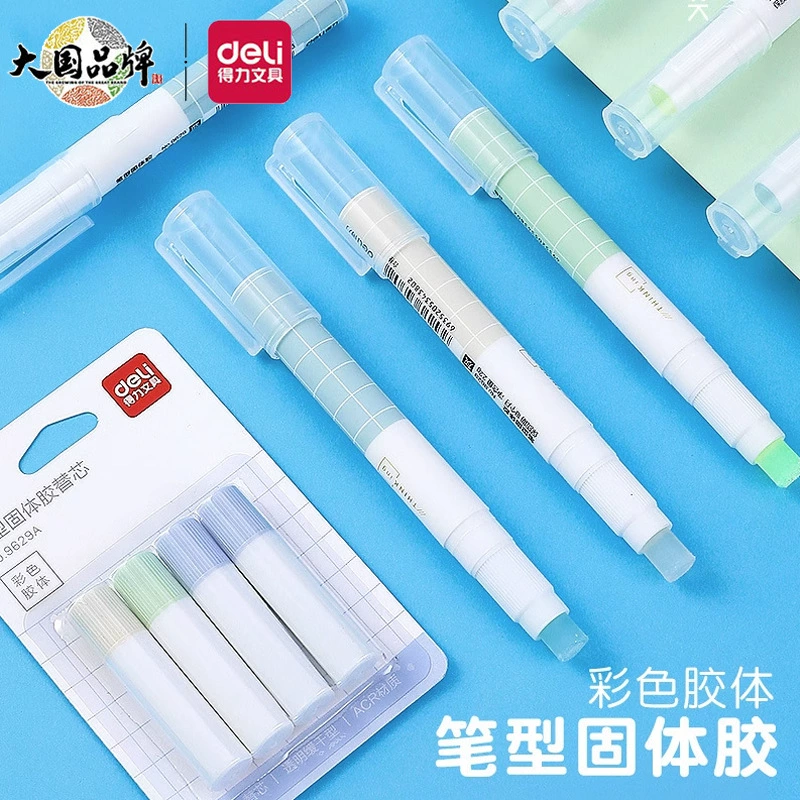 Deli 9629 ручка-клей-карандаш студент ручной работы финансовые канцелярские принадлежности сменный твердый клей оптом клей-карандаш