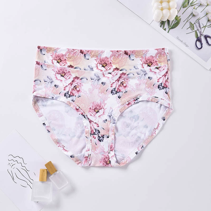 Soft Floral-Print Plus-Size штаны для России, дышащие и безопасные для кожи, антибактериальные