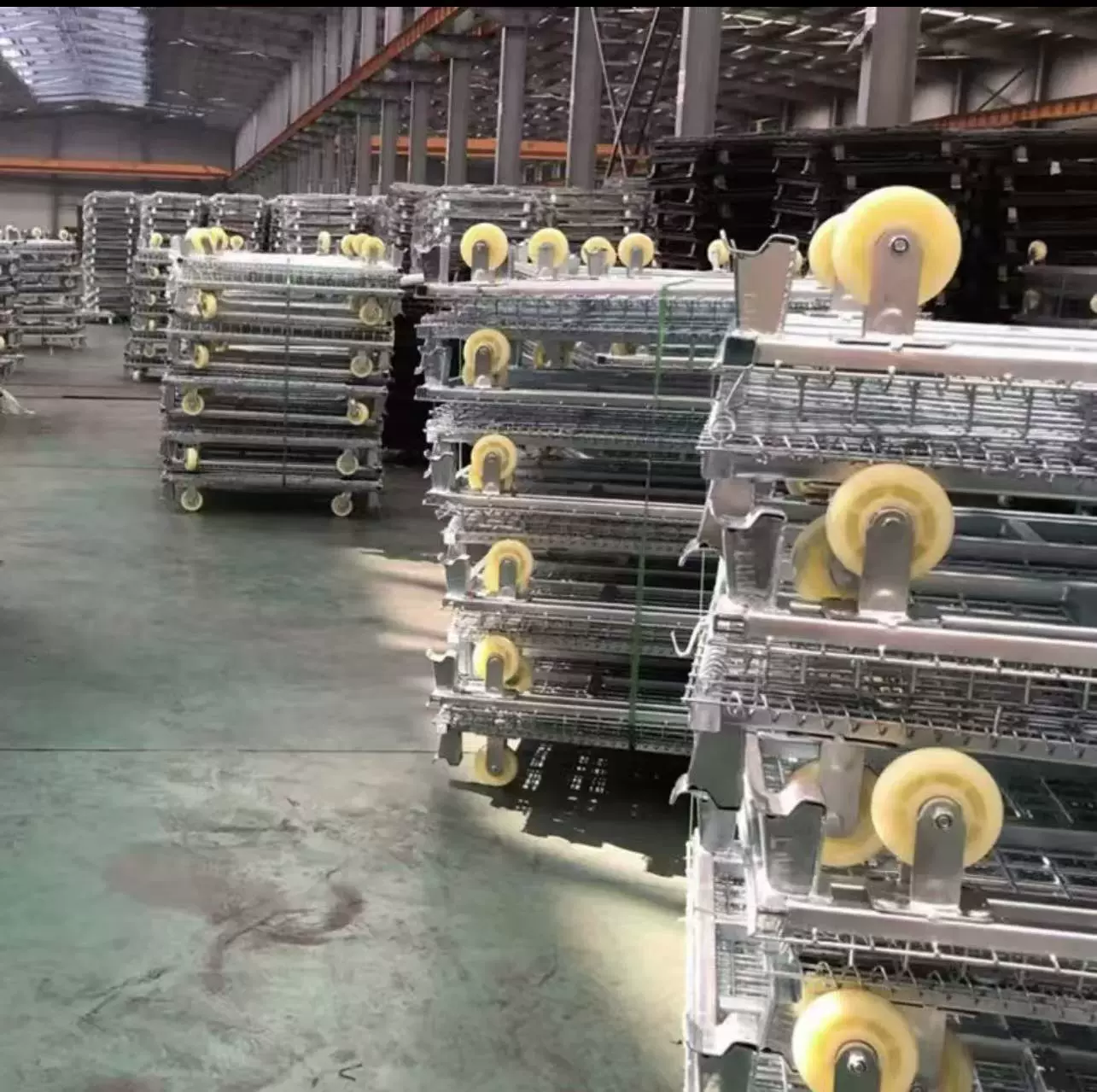 定制多种规格折叠仓储笼移动货架快递物流转运框脚轮螺丝