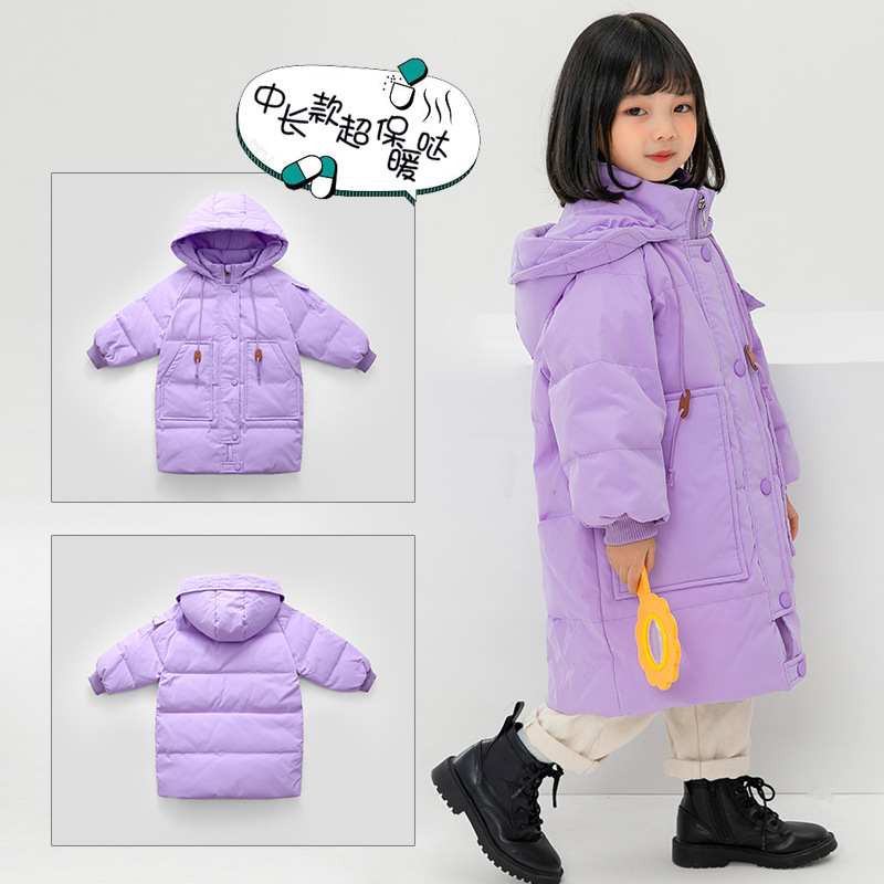 Invierno nuevos hombres y mujeres de los niños medio y grande engrosada caliente pato blanco abajo chaqueta abrigo largo