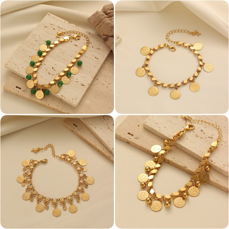 Cross-Border Vintage Gold-Plated Middle Eastern Ethnic Style 18K Bracelet, Heavy-Duty Gold Handmade Chain, Popular Accessory Wholesale
