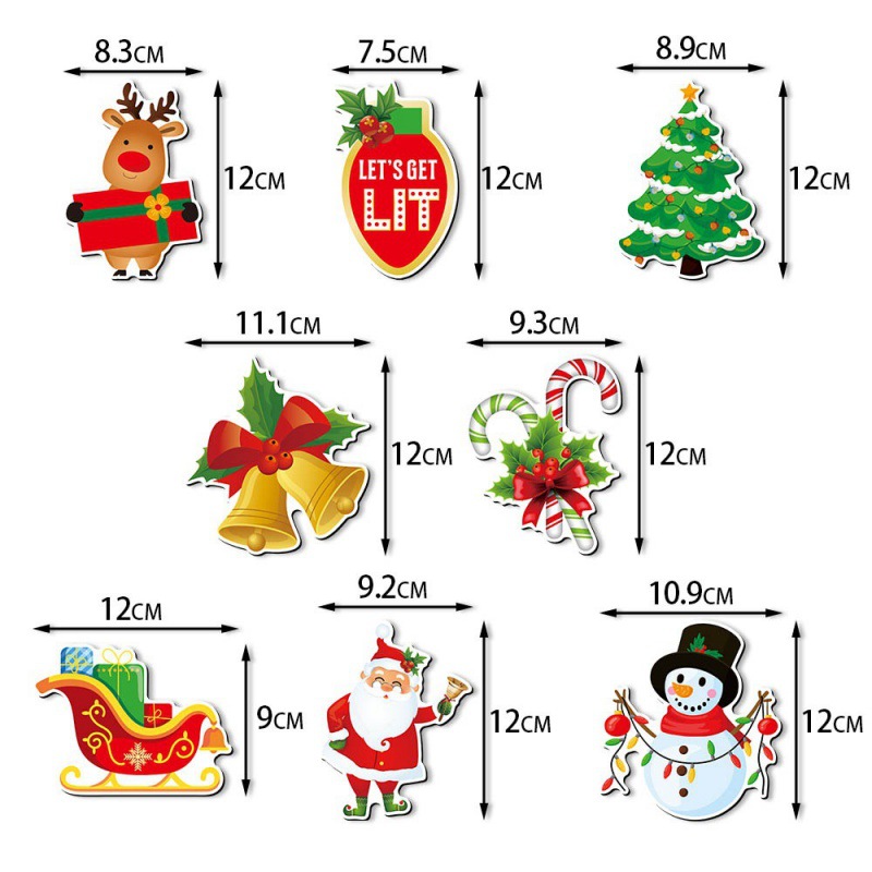 Europa y los Estados Unidos de la nueva decoración de fiesta de Navidad pegatinas magnéticas pegatinas de refrigerador atmósfera de Año Nuevo suministros de diseño pegatinas de coche de Navidad