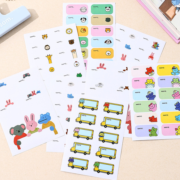 Cartoon name sticker for kindergarten