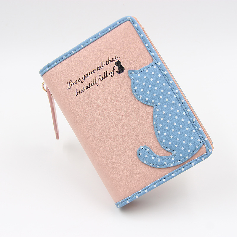 Women's Letter Cat Pu Leather Zipper Wallets display picture 3