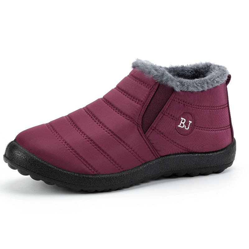 Invierno transfronterizo más tamaño botas de algodón paraguas tela impermeable hombres y mujeres pareja botas de nieve Comercio exterior cálido grueso moda Zapatos de algodón