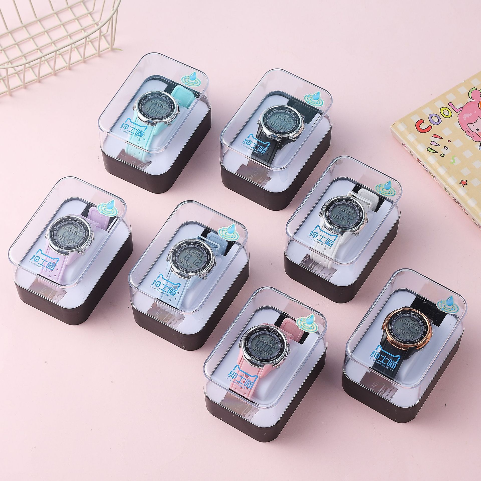 Student Outdoor Sports Square Timing Electronic Watch for Men and Women, Middle and High School Students, Luminous Alarm Electronic Watch Wholesale