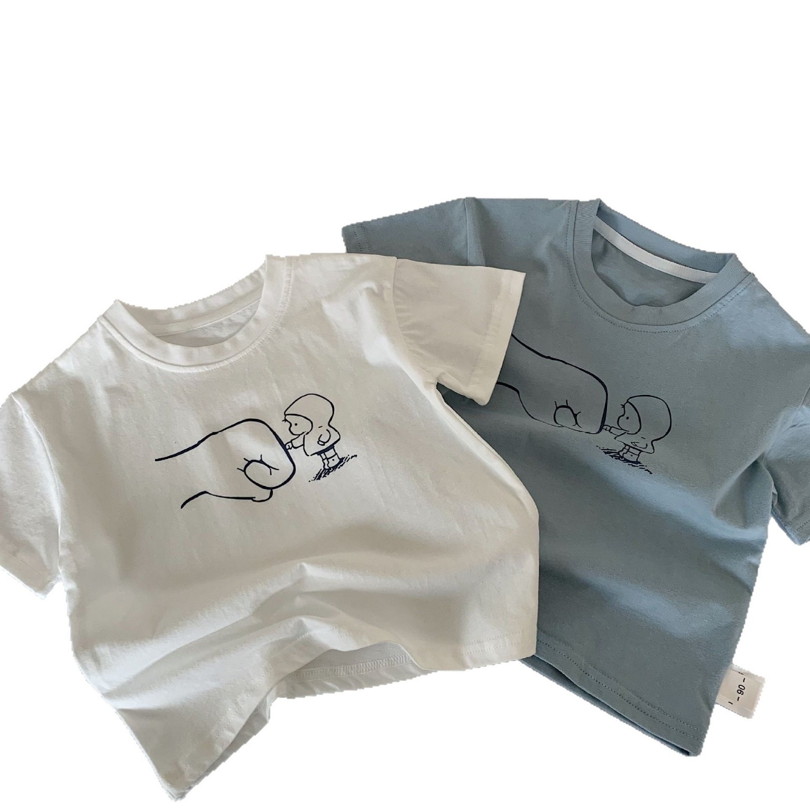Camiseta para niños Maibao 2025 verano nuevo estilo niños y niñas dibujos animados manga corta bebé estilo occidental verano top marea al por mayor