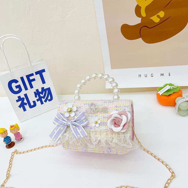 Bolso pequeño para niños Bolsa de princesa de dibujos animados Chanel estilo bolsa de mensajero niña linda bolsa de hombro niña monedero bolsa