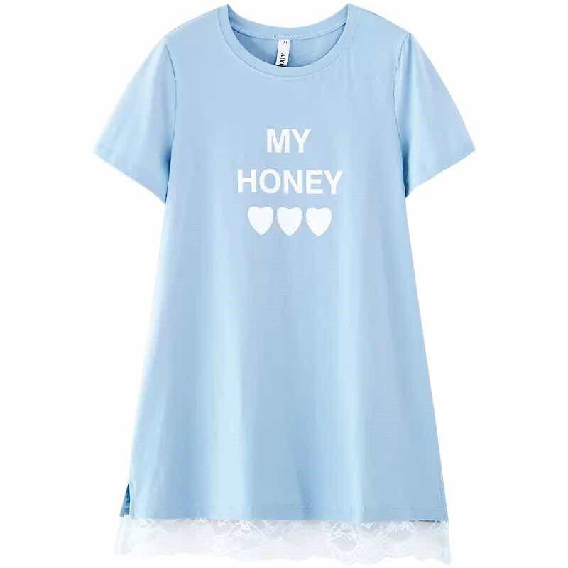 Maternity Wear Korean Style Hem Lace Splicing Pregnant Mommy T-Shirt Spring and Summer New Loose Mid-Length Top Dress