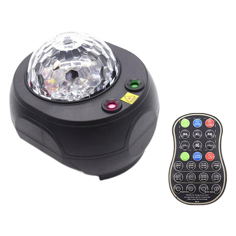 Nueva lámpara de láser cielo estrellado lámpara de proyección atmósfera lámpara Bluetooth música USB cielo estrellado llama patrón de agua LED luz de la noche