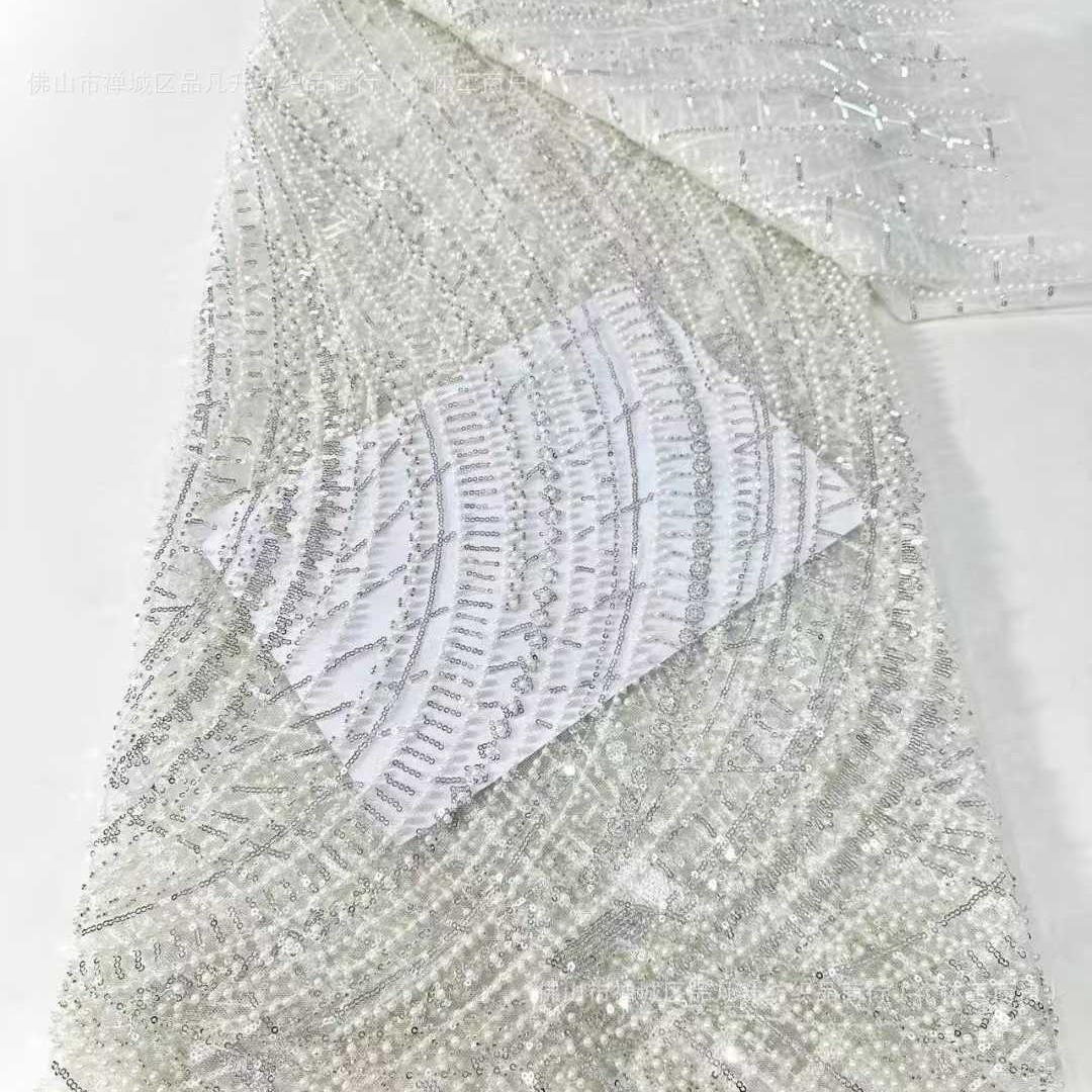 Fabrica de cuentas de burbujas sequinilla al por mayor Europa y América moda vestido de noche tela de moda tela bordada