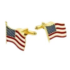 Бизнес-подарок мужские cufflinks с золотым электрокатированием индивидуальная упаковка геометрический золотой флаг cufflinks