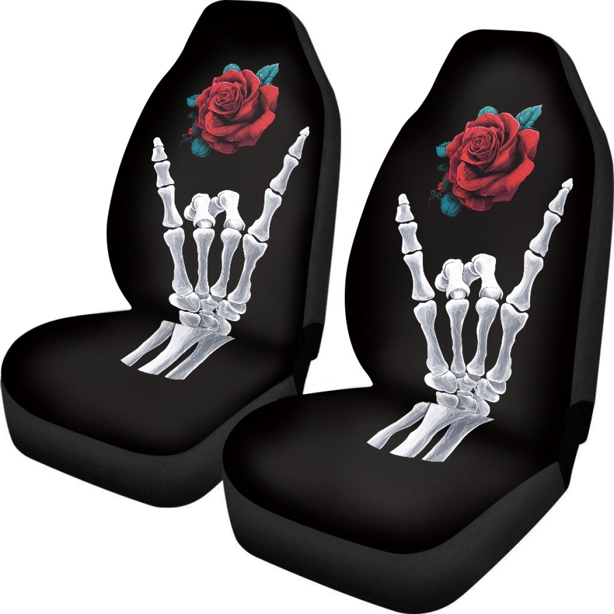 Cross-border Halloween-themed printed seat covers, featuring ghost and pumpkin designs, available for custom orders. Includes a set of two car seat protectors