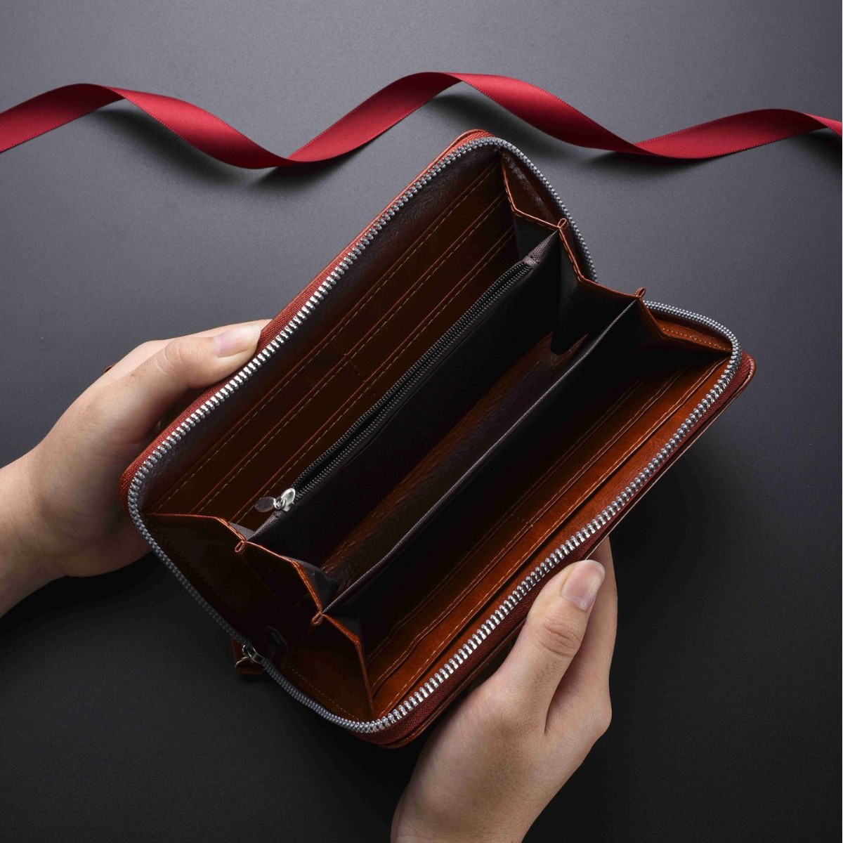 Pochette da uomo retrò con cerniera, borsa a mano multifunzionale a busta lunga, portafoglio_voghion.com