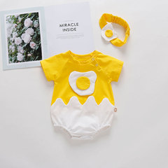 Newborn Cartoon Creative Egg Triangle Romper Suit for Men and Women Baby Hakka Baby Hundred Days Baby One Piece Dropshipping