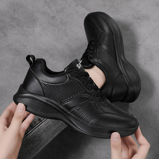 Women's Shoes, Fashionable Sports Leather Waterproof Soft-Soled Lightweight Casual Shoes, Sports and Leisure Work Shoes, Large Size Cross-Border Hot-Selling Model