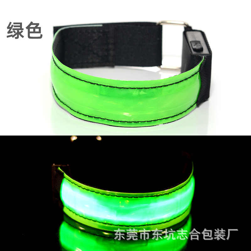 Amazon LED luminoso brazo banda enrejado brazo banda USB carga deportes al aire Libre Flash pulsera brazo luminoso con luz