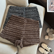 2025秋季新款复古高腰显瘦时尚粗花呢小香风辣妹靴裤休闲裤短裤女