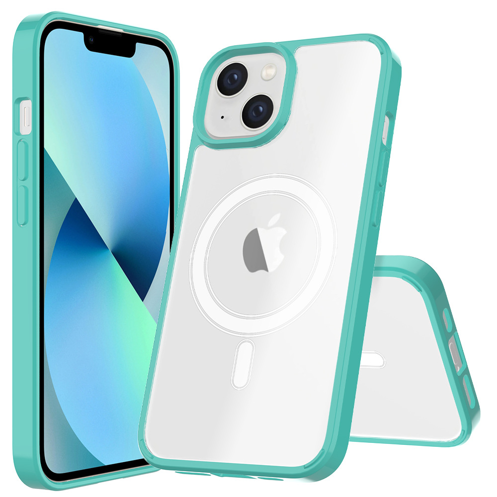 Funda transparente personalizada para teléfono móvil iPhone14 Promax, funda protectora MagSafe magnética inalámbrica para Apple 16