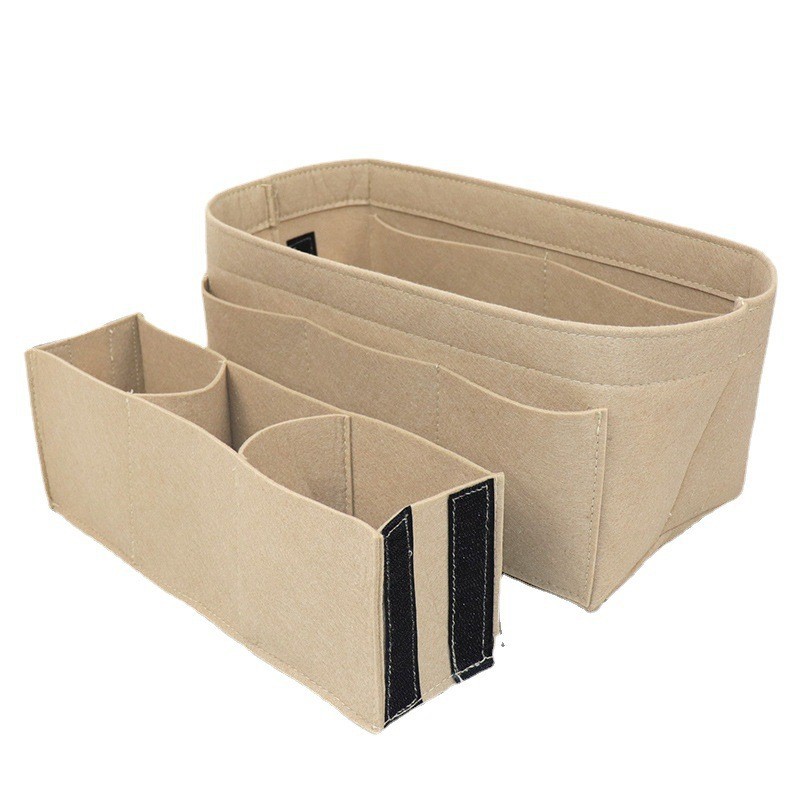 厂家供应多功能大容量手提收纳整理包化妆包 毛毡化妆包 包中包