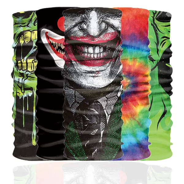 American Skull Digital Printed Magic Headband Printed Mask European and American Cycling Seamless Sports Headband Mask Wholesale