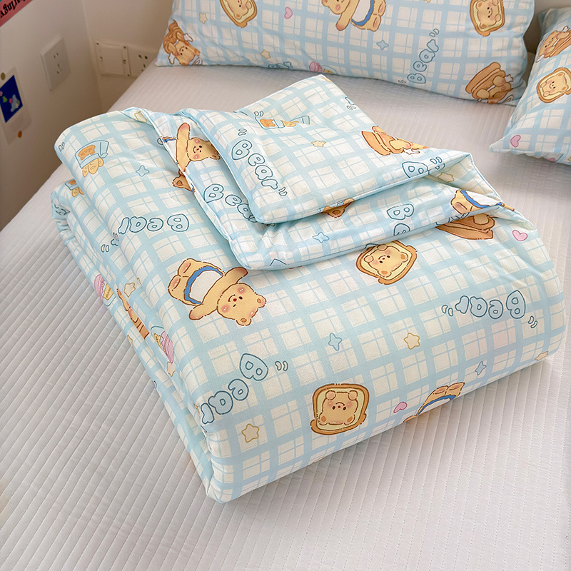 Edredón fresco de verano de fibra de soja Clase A 2025 nuevo edredón fino de verano lavable a máquina para niños, edredón de aire acondicionado de primavera y otoño de verano