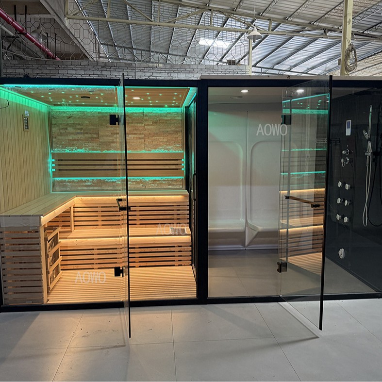 Fabricantes de suministro de casa club de la familia toda la sala de ducha de vapor seco sala de vapor húmedo separación de secos y húmedo una ducha de vapor