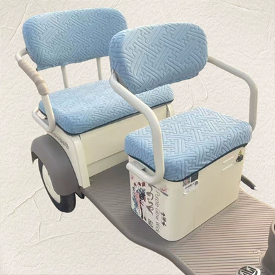 Xinri Yadi Tailin electric tricycle Electric car cushion - ocean-blue-four-piece-set