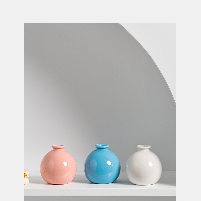 Ceramic small vase ins style simple modern high-value high-grade high-grade dried flower flower arrangement living room decorative ornaments