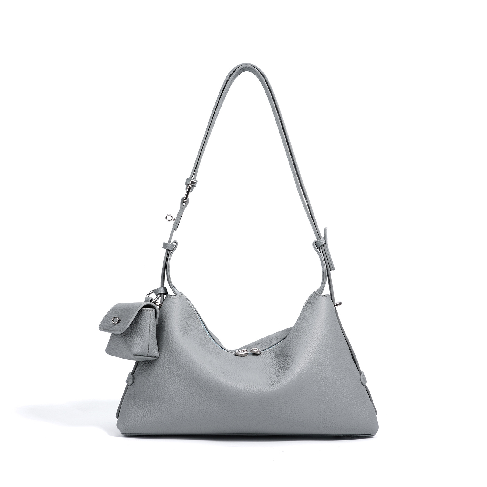 Women's Genuine Leather Handbag 2025 New Design Niche Crossbody Bag Korean Style Zipper Top Grain Cowhide Pillow Shoulder Bag - Thumbnail 8