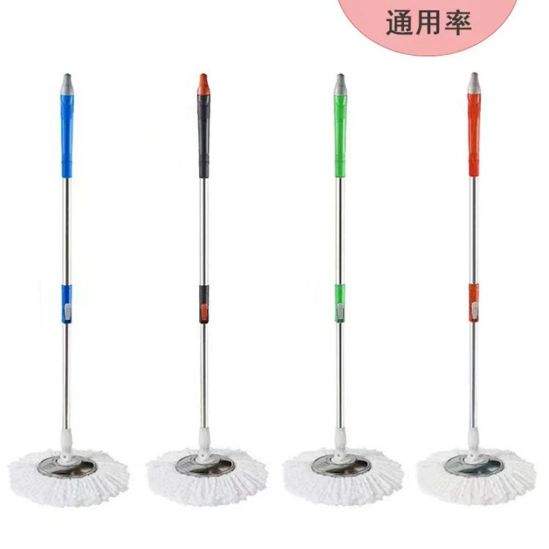 Вращающаяся штанга для швабры, бытовая универсальная утолщенная головка швабры из нержавеющей стали, сменная ленивая красная синяя