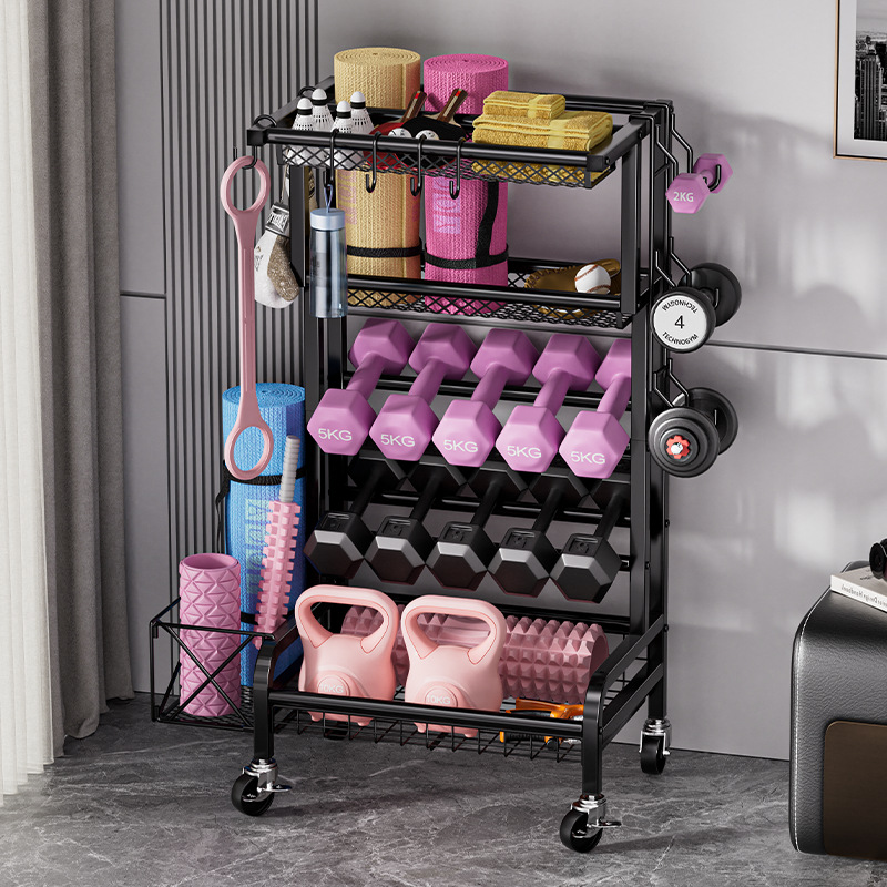 Dumbbell Rack, Movable Storage Rack, Fitness Equipment Storage Rack, Kettlebell, Skipping Rope, Yoga Storage Rack