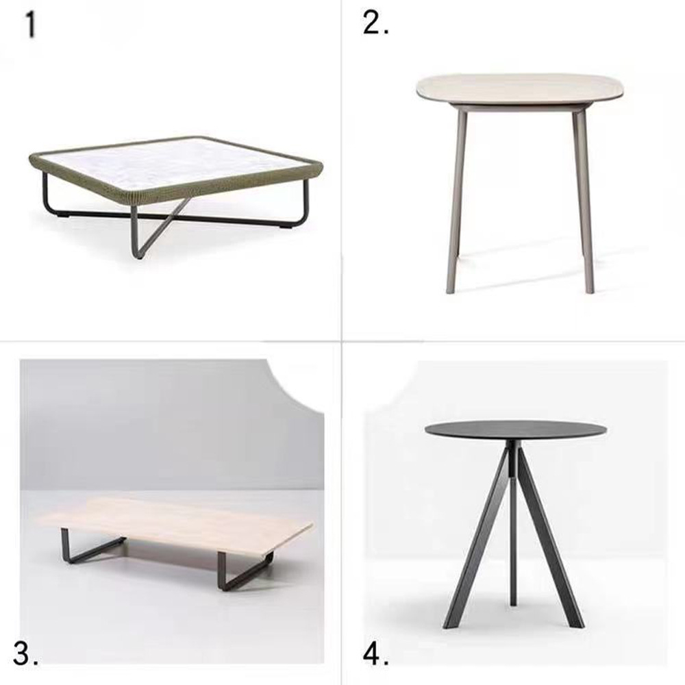 Outdoor aluminum alloy coffee table balcony designer hotel terrace courtyard garden rattan indoor outdoor coffee table side table