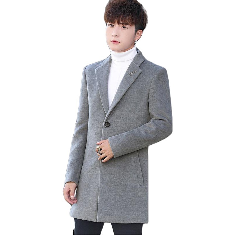 2024 abrigo de lana de los hombres de invierno coreano casual abrigo juvenil de doble cara abrigo de lana de los hombres de una sola pieza de entrega